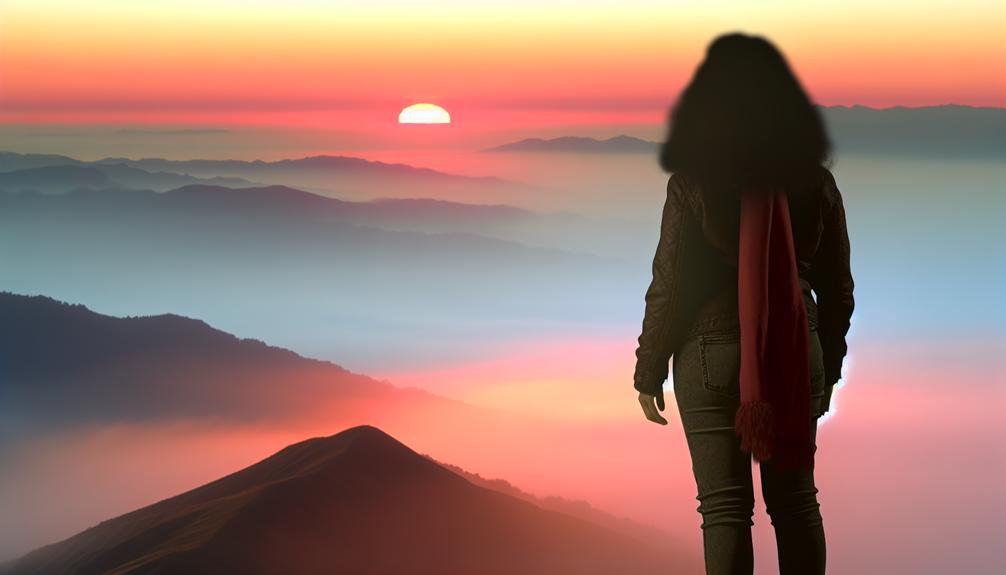 Girl staring at the sunset 