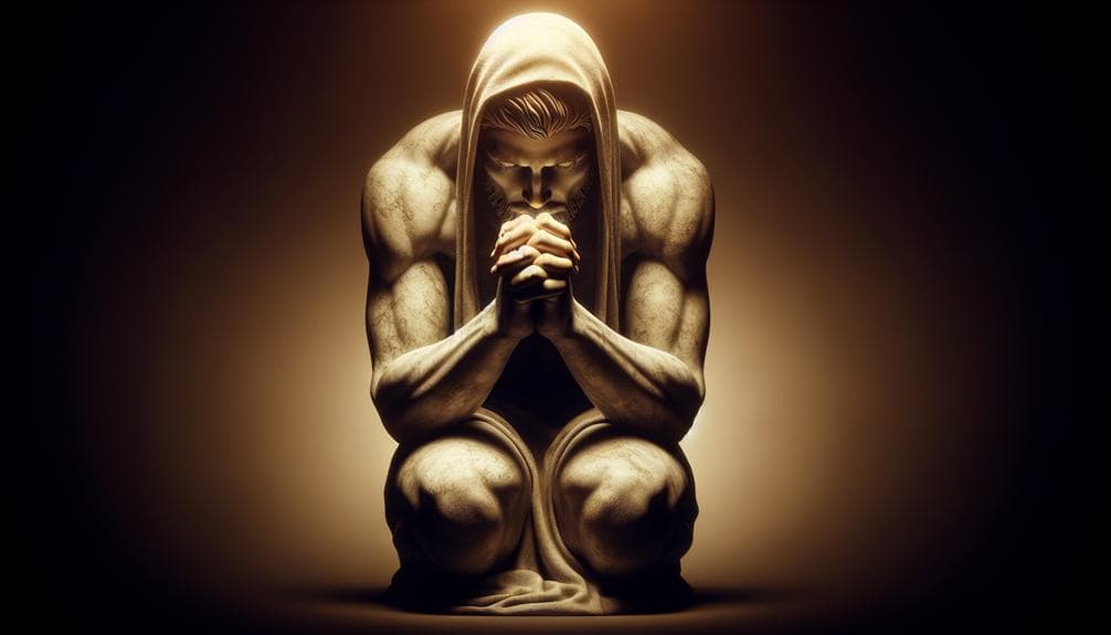 man bow in prayer 