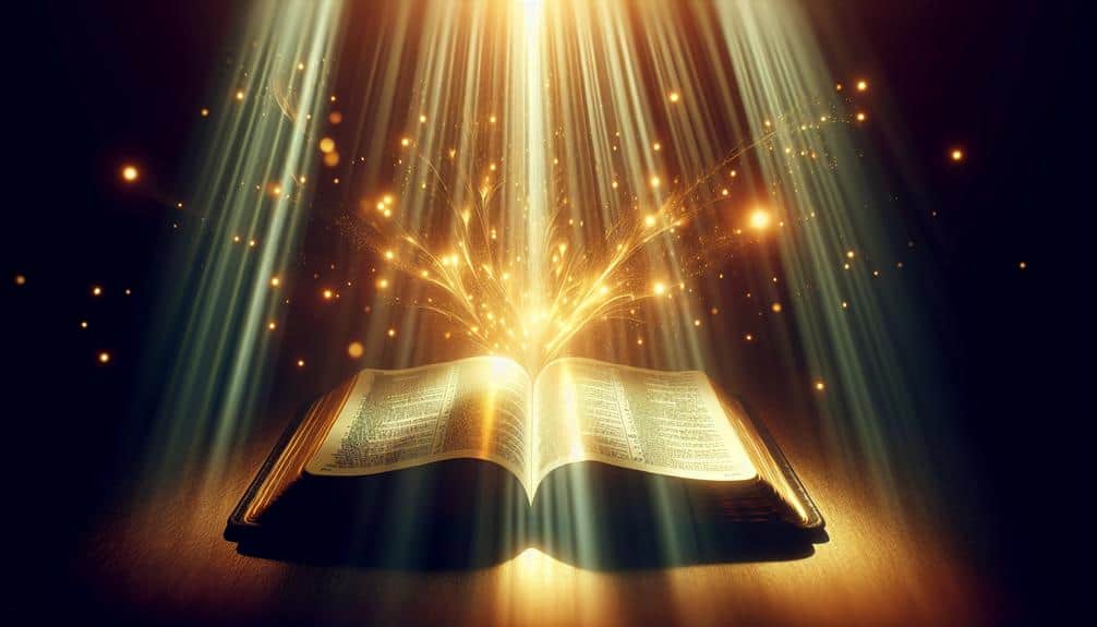 open Bible with a ray of light
