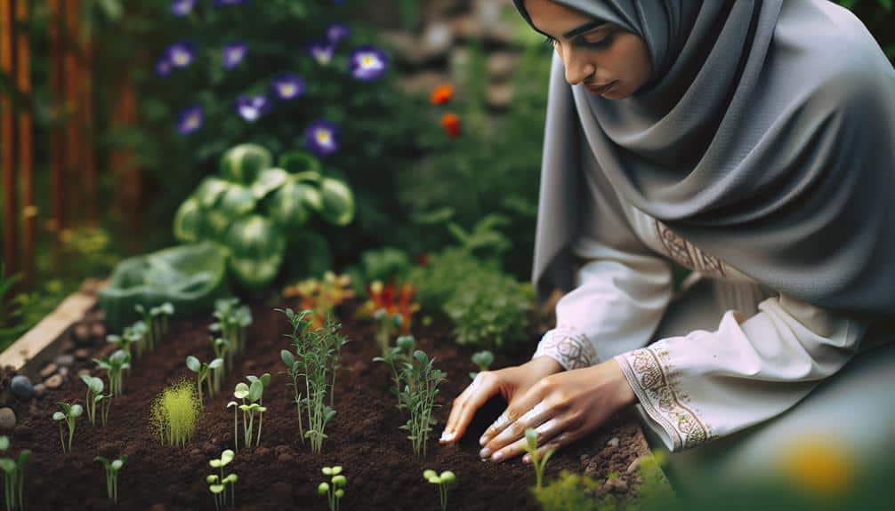woman planting seeds 